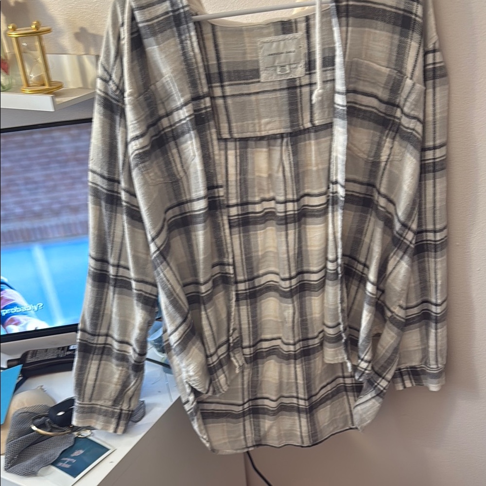 American Eagle Outfitters Gray and Black Cardigan Sweater